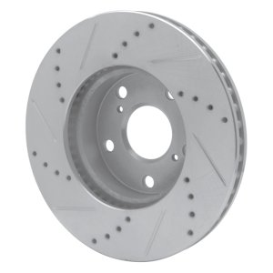 Toyota Tacoma Brake Rotor (1) - Front Right - R1 Concepts - Drilled & Slotted - Silver - `05-`15